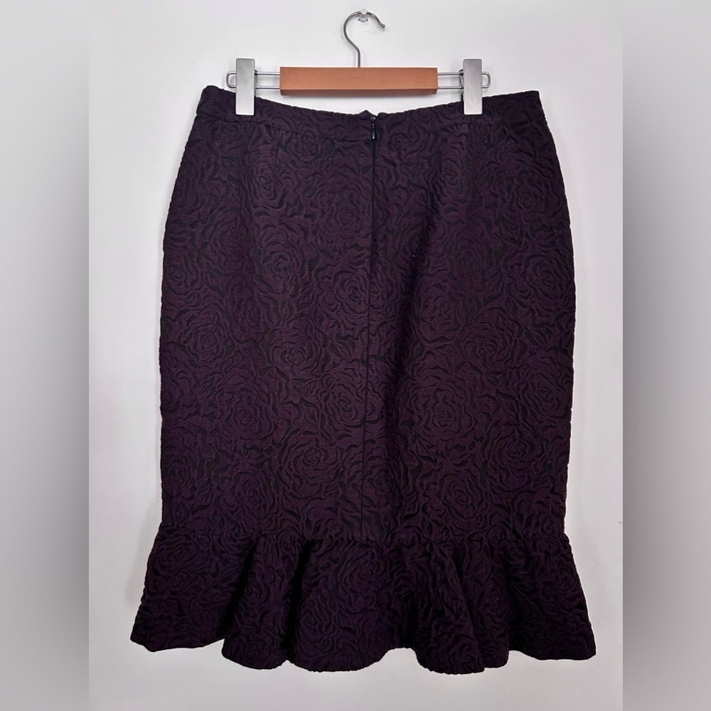 Marlowe made in Italy purple Peplum Skirt Floral print wool blend trumpet - Picture 4 of 9